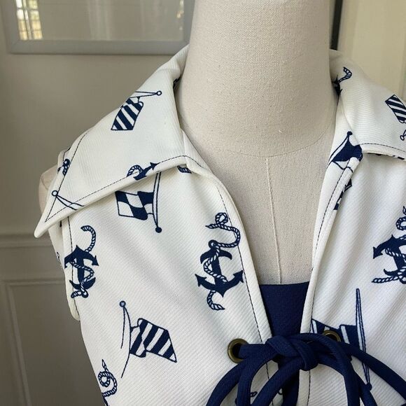 Vintage 70s Jerell of Texas Nautical A-line Dress XS - Picture 5 of 10